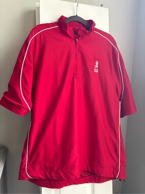 Greg Norman Men's Red Half-Zip Sleeveless Pullover